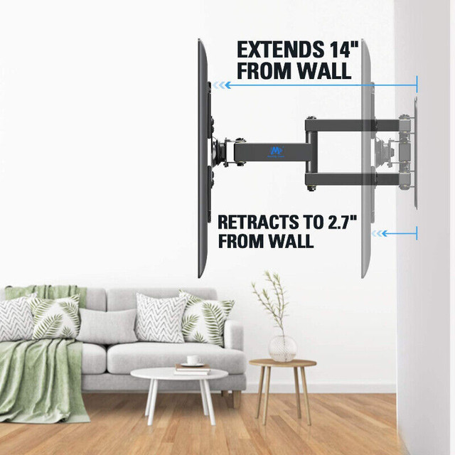 TV Wall Mount for Most 10"-26" Flat Monitors  Full Motion No Tax in General Electronics in Kitchener / Waterloo - Image 2