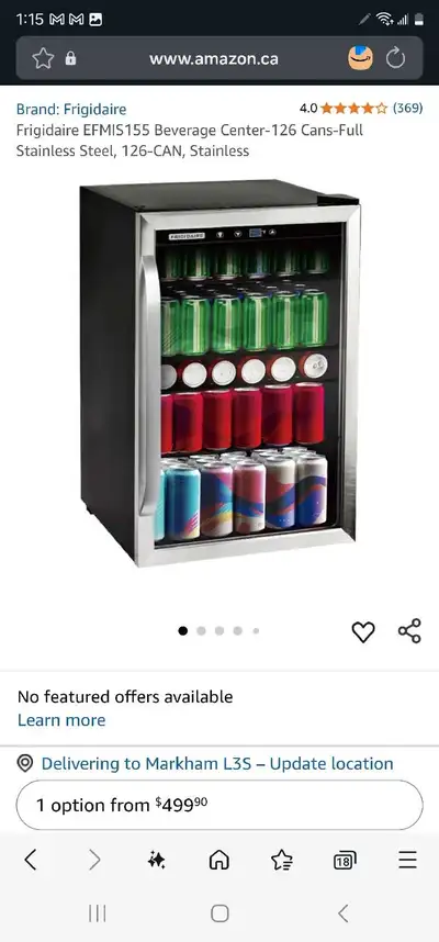Frigidaire 4.4 cu. ft. 126-Can Stainless Steel Beverage Centre, View more