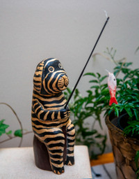 Vintage Pier One Striped Dog Going Fishing (Please Read Ad)