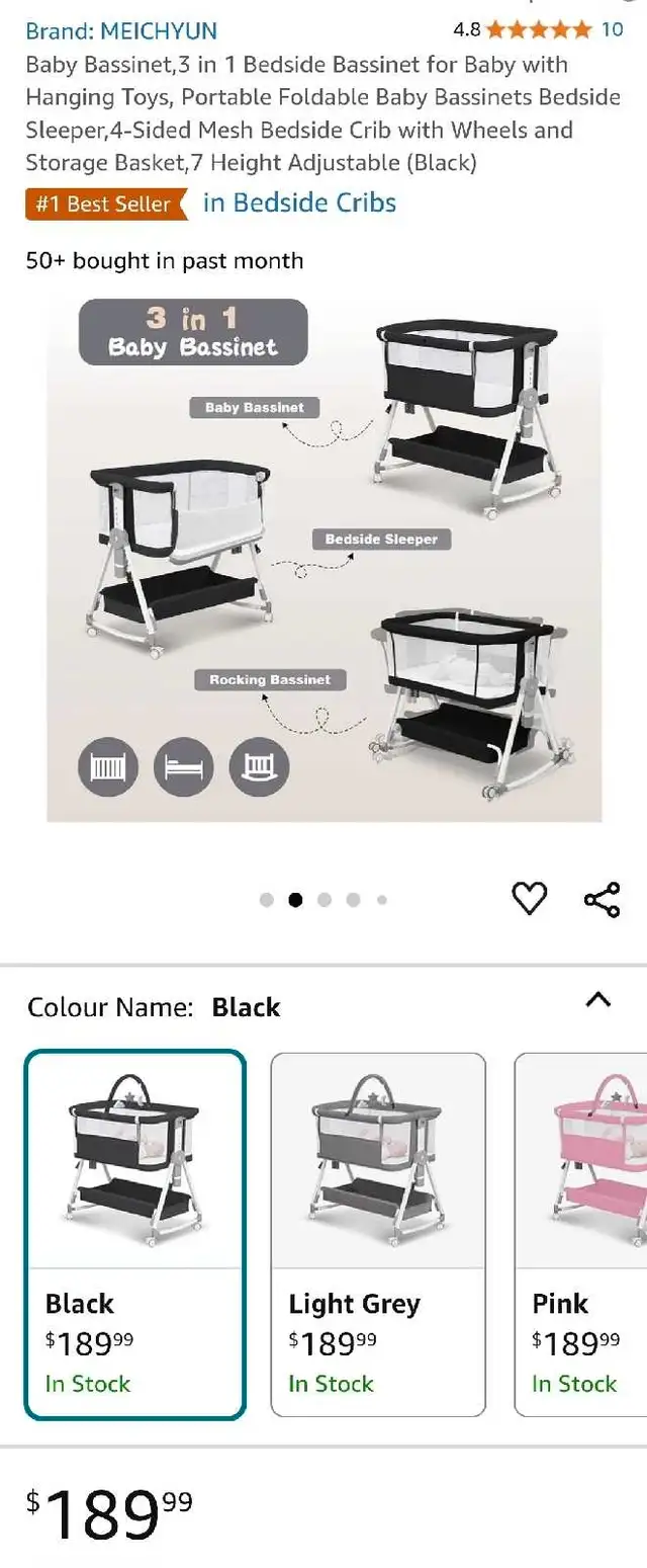 3 in 1 Baby Bassinet  in Cribs in City of Toronto - Image 2