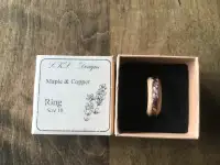 Hardwood Maple & Braided Copper Ring