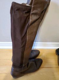 Michael Kors brown leather riding boots