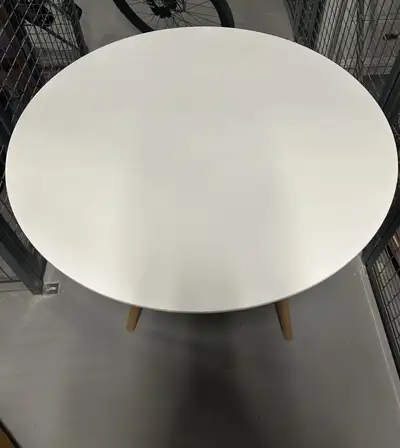 Structube Eiffel table and 4 white chairs, View more