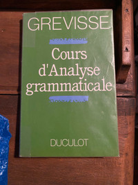 Grevisse Cours d’analyse grammaticale 