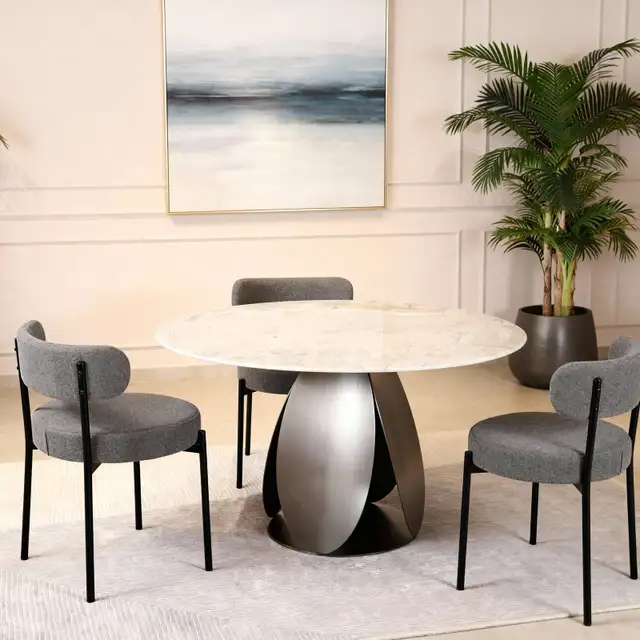 grey boucle dining chairs  in Chairs & Recliners in Markham / York Region - Image 3