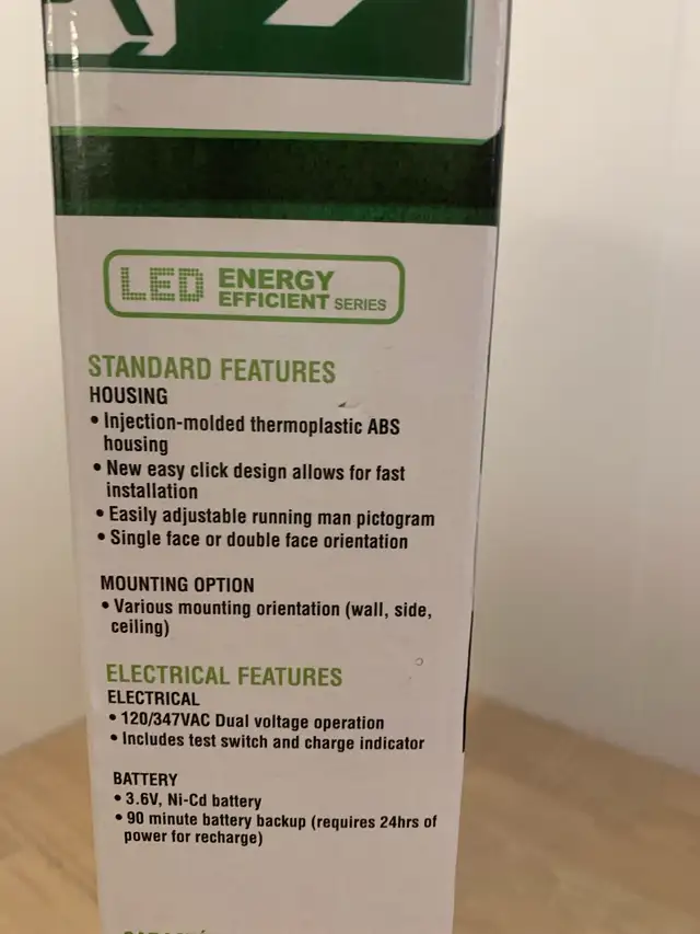 LED running man emergency exit sign. Suitable for Damp Locations in Other in Calgary - Image 6