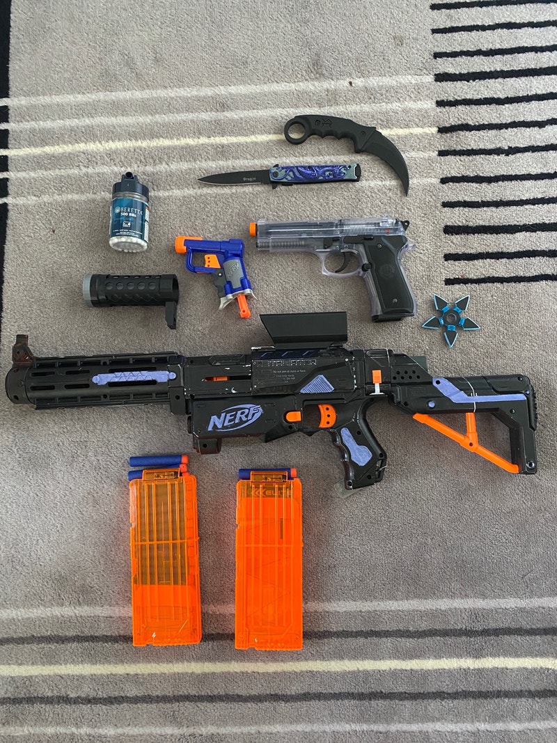Weapons, knives, airsoft guns, nerf gun 250 or best offer Toys