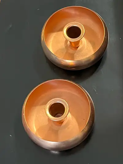 Solid Copper MCM Coppercraft Guild Taper Candlestick Holders, View more