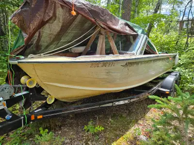 Must sell. Mid-80s bowrider, hull is in good shape, no leaks. No rips in seats. Motor is only firing...