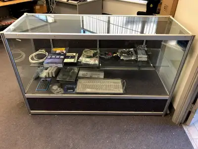 2-shelf Metal Glass Display Cabinet - 60in W x 38in H x 21in, View more