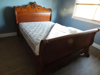 Solid Queen Size Bed and Mattress, View more
