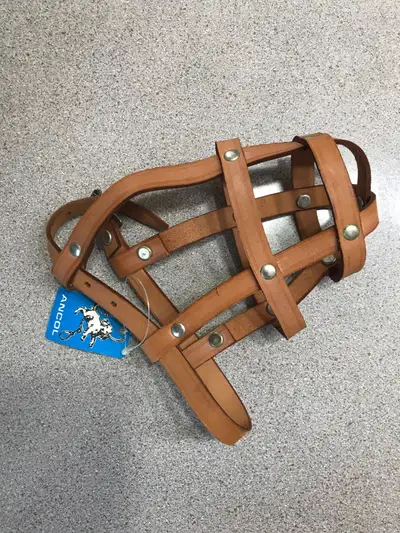 New, Leather Dog Muzzle-Basket Type-Size 4-Made in England, View more