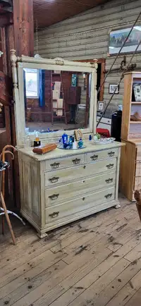 Vintage Painted Dresser w/ Large Mirror