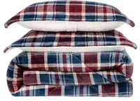 Truly Soft Cuddle Warmth 3-pc Comforter Set, Blue/Red Plaid 