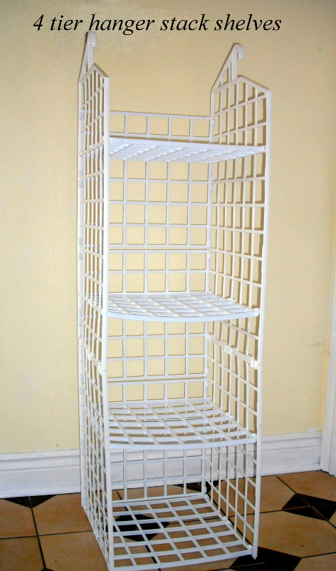 closet organizer, hang or stand, stack 4 shelves, snap assembly in Bookcases & Shelving Units in City of Toronto