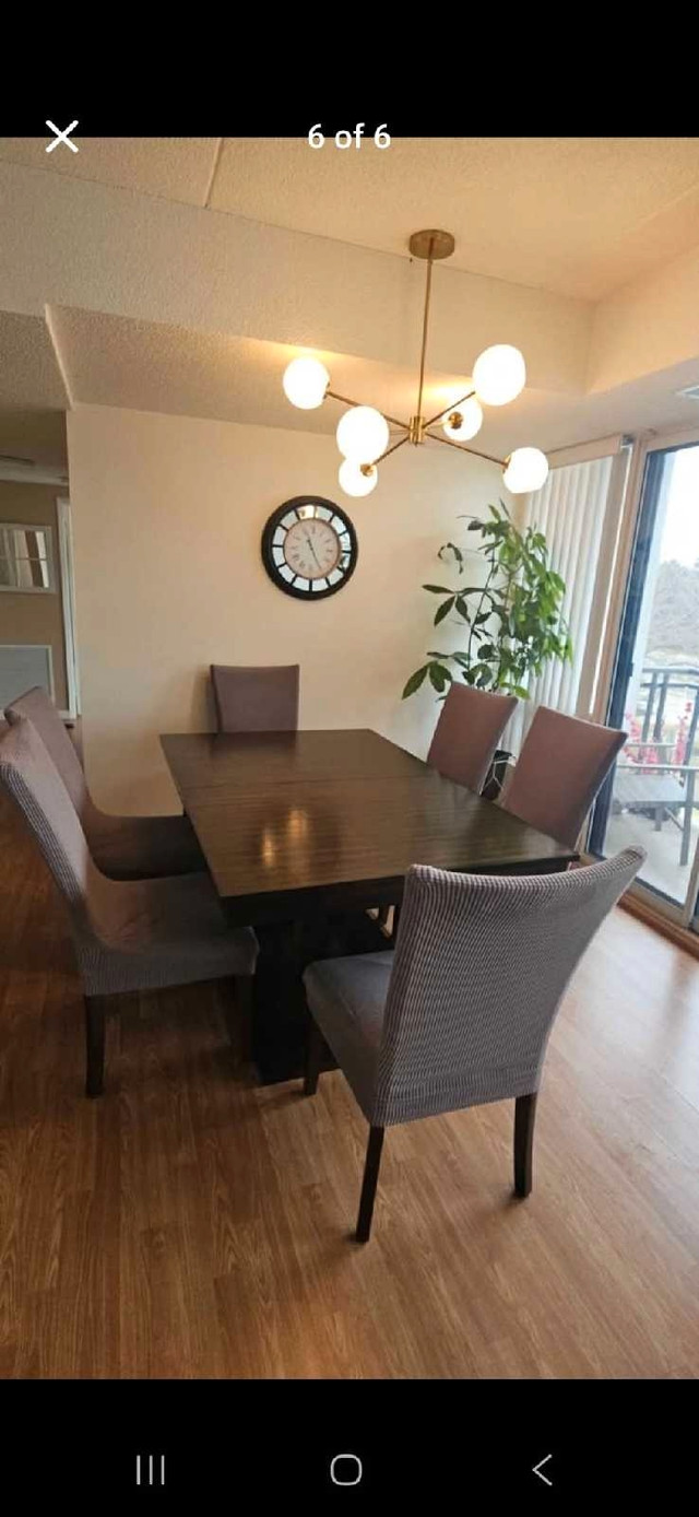 Solid Wood Dining Table with 6 Chairs set in Dining Tables & Sets in Guelph - Image 3