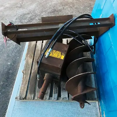 skid steer auger, bobcat, attachments, post hole auger, bit, drive I believe it is Lowe 1200 Classic...