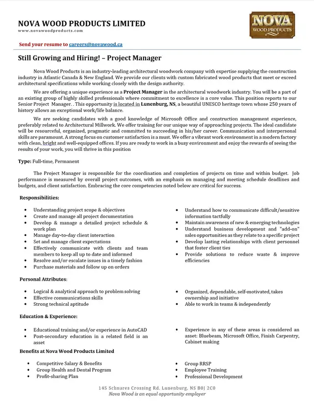 We're Hiring - Project Manager in Construction & Trades in Bridgewater - Image 3