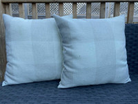 2 Beige buffalo check pillow covers