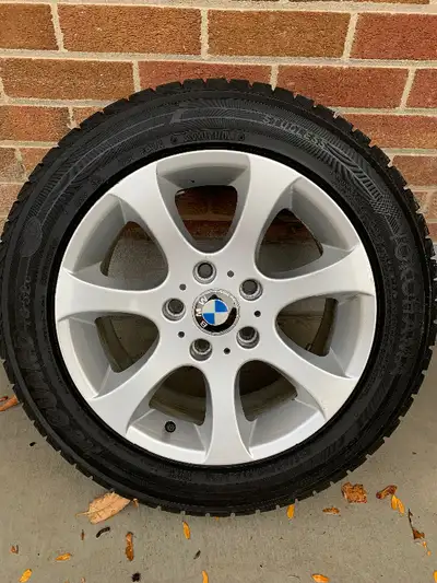 I have for sale 4 BMW rims and tires off a 328i. Tires are Yokohama Ice Guard iG52c. 205/55/16 Rims...