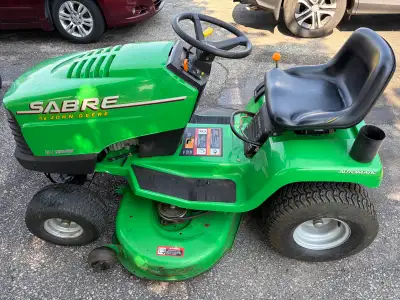 John Deere Sabre Riding Lawnmower -16HP, 42” Deck-Runs Great, View more