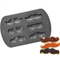 NEW - Wilton Moustache 6-Cavity Cookie Baking Pan