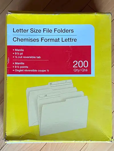 Manila File Folders - Letter Size - 200 Pack, View more