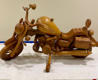 Handmade wooden motorcycle  L 26” x H 16 “ W 6” 