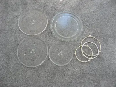 Lot of 4 Microwave Oven Carousel Plates Assorted Good Condition, View more