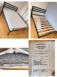 Double size metal frame with mattress