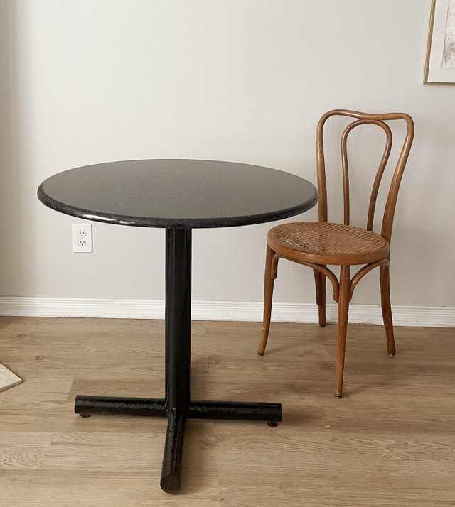 Solid Marble / Granite & Cast Iron Outdoor Bistro Cafe Table Other