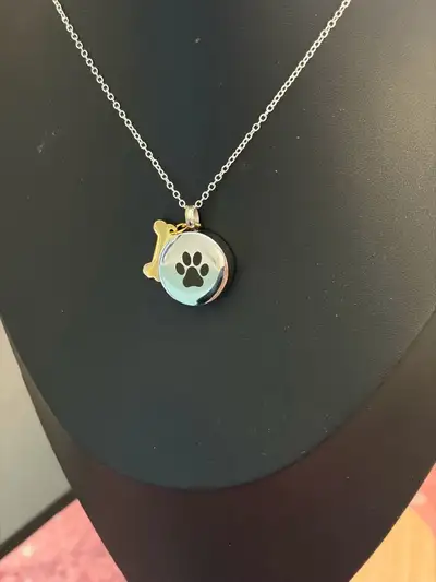 Paw Print Bone Pendant Necklace, View more