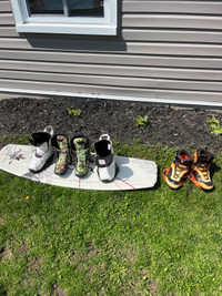 S4 liquid force wakeboard and 2 pairs of boots