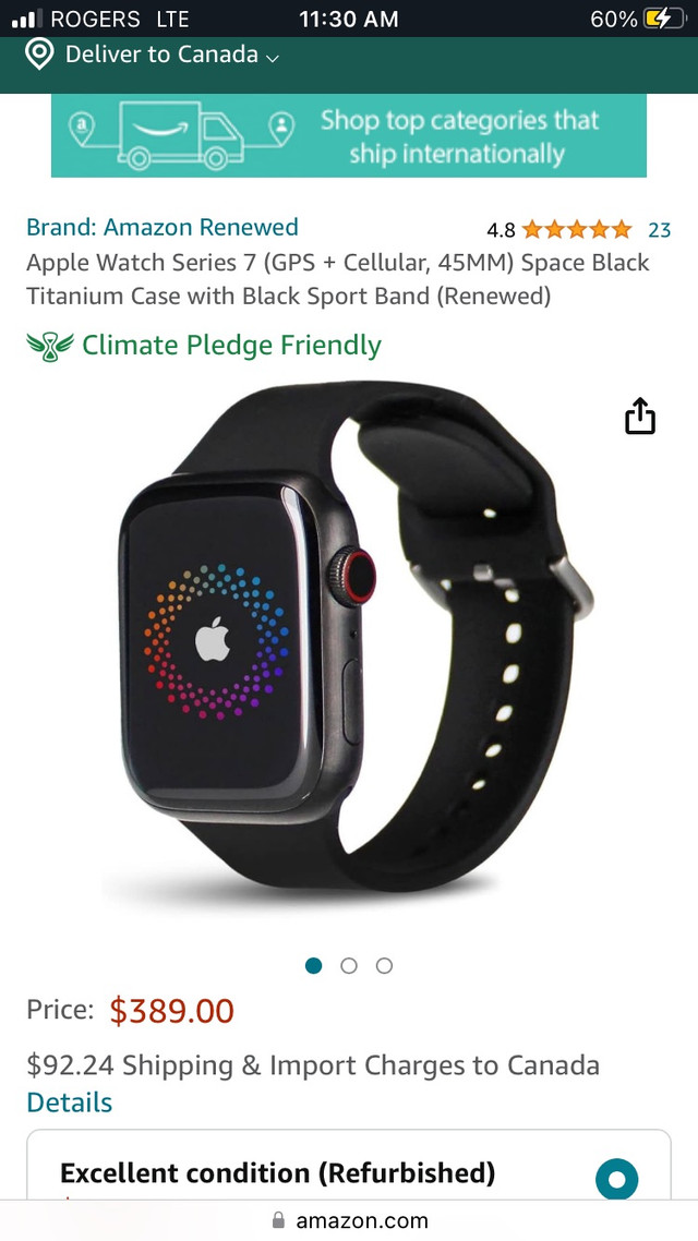 Apple Watch titanium series 7 gps+cell 45mm in Jewellery & Watches in Kingston - Image 4