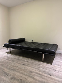 Leather chaise