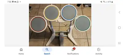 Nintendo Wii Rock Band Wired Drum Set with Pedal, Stand