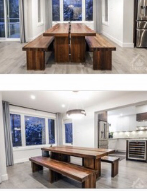 Vintage Maple Wood Mid Century Modern Dining Table Benches Dining