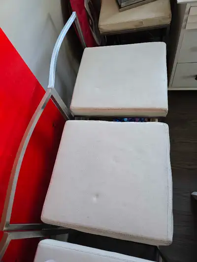 4 bar stools, asking 30 for each. pickup only, dixie and clark. white and silver