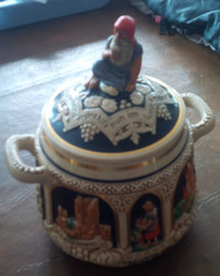 Adorable German Made Cookie Jar, Very Detailed, Ceramic