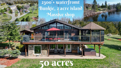 50 acres & apprx 2300 waterfront with 2 acre island 