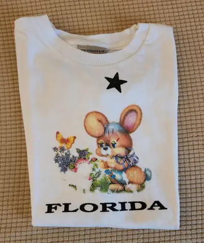 Youth White T shirt levi strauss 100% cotton Florida