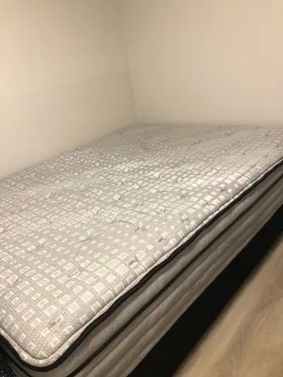 Pick-Up Only! Queen Bed for Sale: (Mattress + Boxspring): 1-Sealy Posturepedic Optimum Blanche 13 in...