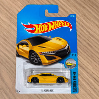 Hot Wheels Mainline Factory Fresh 17 Acura NSX Yellow Rare Car