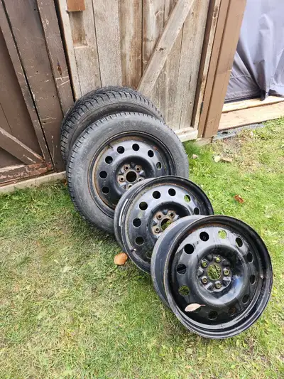 I'm selling a set of 18" steel rims 2 with good winter tires lots of tread left and 2 without tires...