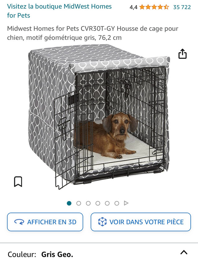 Cage pliante en métal et housse pour chien 76.2 cm dans Autre  à Ville de Montréal - Image 3