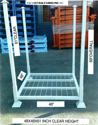 NEW 48" X 48" STACKING RACKS WITH WIRE MESH DECK. STACKABLE RACK