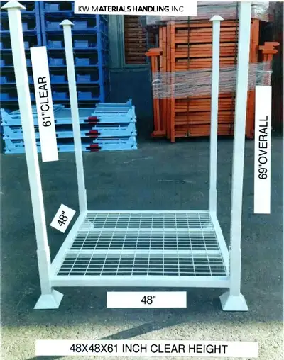 NEW STANDARD SIZE STACKING RACKS IN STOCK FOR IMMEDIATE PICKUP OR DELIVERY. HERE ARE THE SPECS... --...