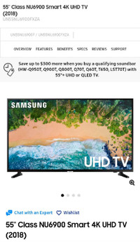 NEW SAMSUNG 55" 4K TIZEN SMART TV FOR ONLY $449.99!