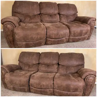DELIVERY AVAILABLE! MICROSUEDE RECLINER SOFA FOR $200!, View more