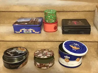 Empty Cookie Tins for Christmas Baking and for Other use , View more